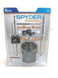 Spyder Tarantula 6-Piece Set Carbide-tipped Arbored Adjustable Hole Saw Kit Set