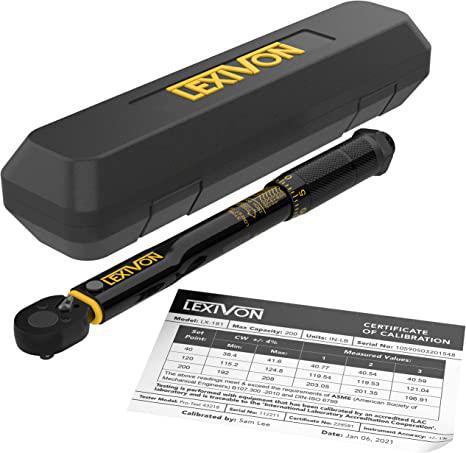 LEXIVON Inch Pound Torque Wrench 1/4-Inch Drive | 20~200 in-lb/2.26~22.6 Nm (LX-181)